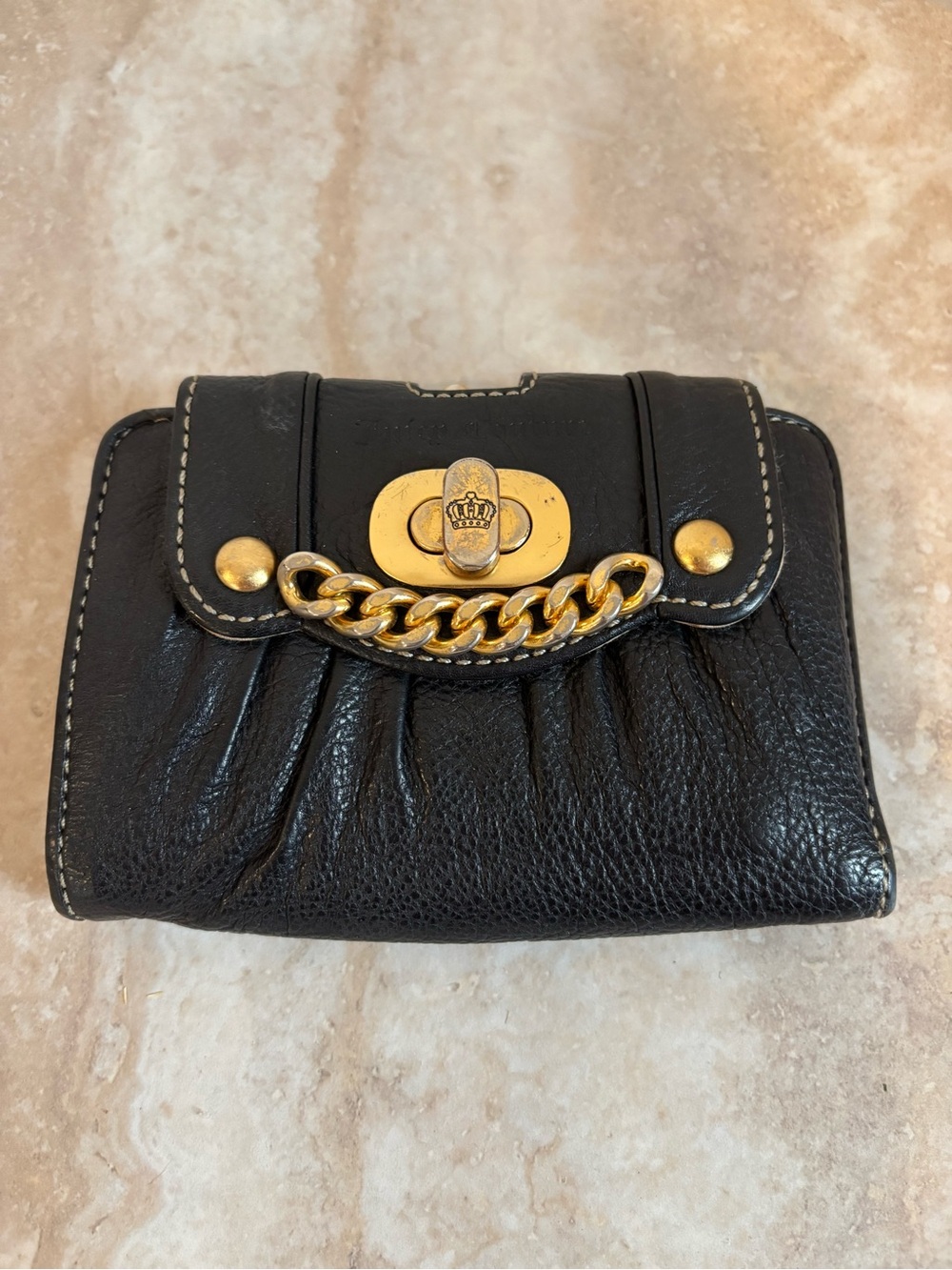 Vintage Juicy Couture chain bi-fold leather wallet